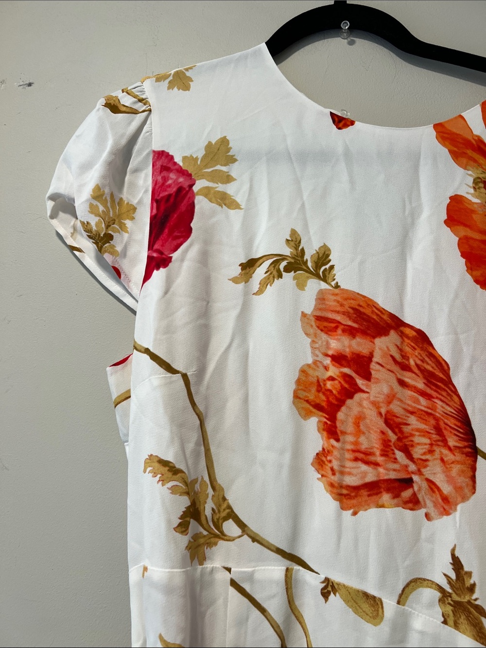 Reiss Floral-Print Belted Midi Dress in Ivory/Pink Floral on White Size 10 DL1 - Picture 7 of 13